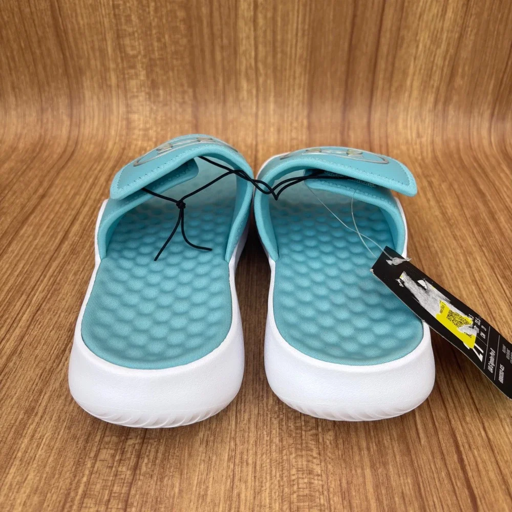 Under Armour Ignite Pro 8 Girls Size 2Y Blue White Adjustable Slide Sandals NEW